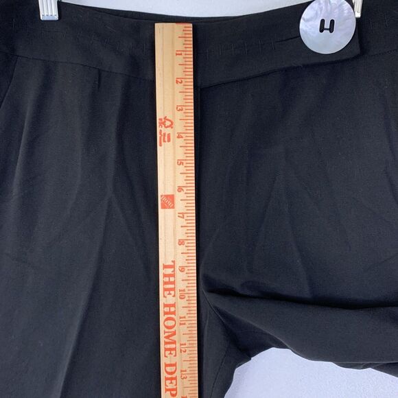 Larry Levine Pants Women 12 Stretch Black Flat Front Corpcore Casual Office Work - Picture 5 of 12